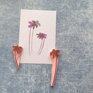 Ensemble de tampons en caoutchouc de fleurs sauvages, tampon de jardin de fées pour la journalisation, encart de journal de balle, artisanat botanique de marguerite, cadeau d'amant de nature, boho