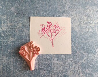 Gypsophila twig rubber stamp for scrapbooking, country branch decorative stamp, rustic wedding, boho ceremony stationery, botanical wildlife