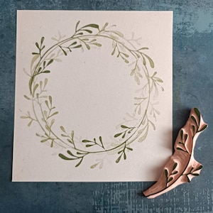 Stempel z gumy gałązka do zaproszenia ślubnego, stempel do drukowania wieńców do rękodzieła, papeteria ślubna Boho