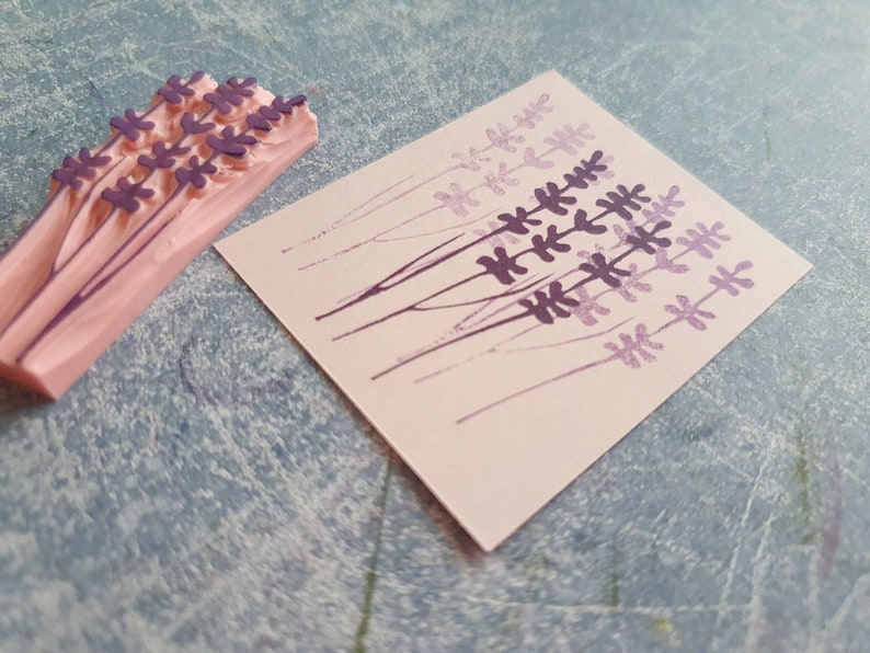 Lavender Rubber Stamp for Shabby Style Journal Lavender Plant Etsy