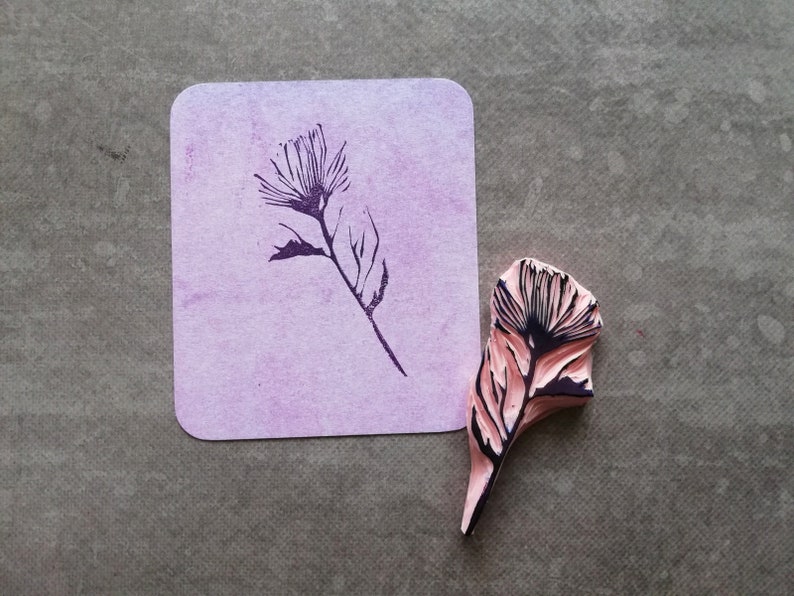Thistle rubber stamp for journaling scottish flower stamp Etsy