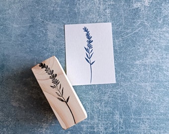 Lavender rubber stamp for rustic stationery, fabric pattern print, country farm decorative embellishment, wild meadow, aphotecary journal