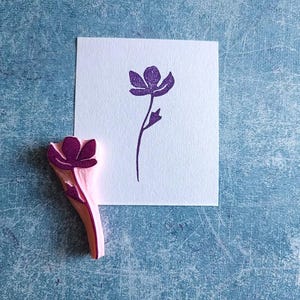 Tampon en caoutchouc de fleurs sauvages pour carnet de voyage, tampon de fleurs en fleurs pour la fabrication de cartes, cadeau pour meilleur ami, éphémère botanique, amoureux de la nature