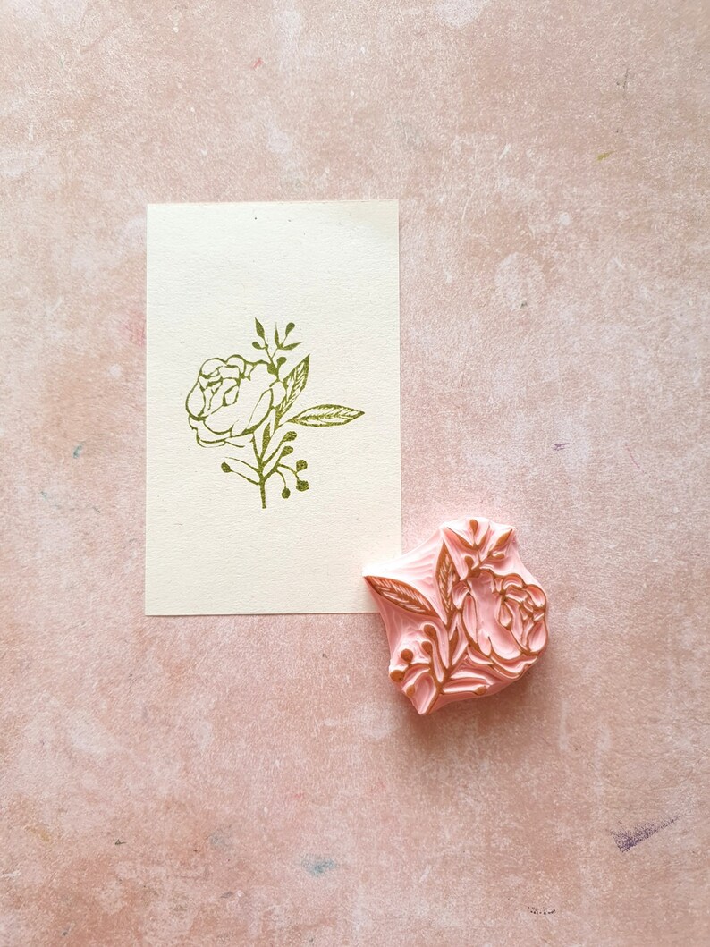 Wild rose rubber stamp for classic wedding flower bouquet Etsy