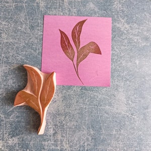 Leaves rubber stamp for cardmaking, floral stamp for svrapbooking, perfect gift for artist, naqture journal supplies image 5