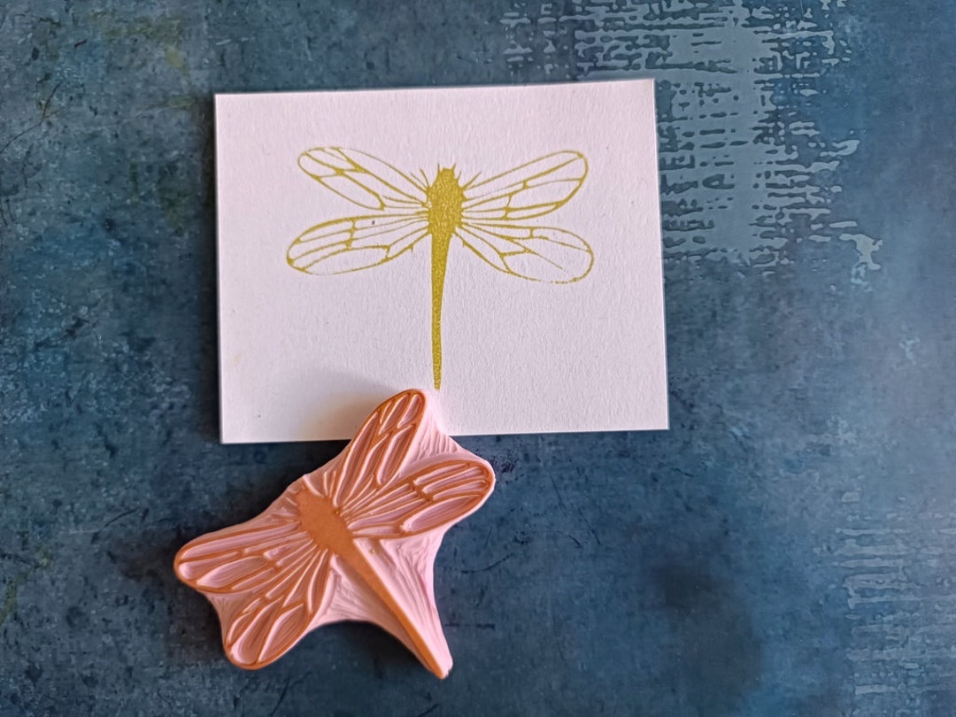 Dragonfly Rubber Stamp for Cardmaking Vintage Bug for Traveler s Journal Insect Animal Wild Meadow Decor Brass Stamping Organic Art Etsy Canada