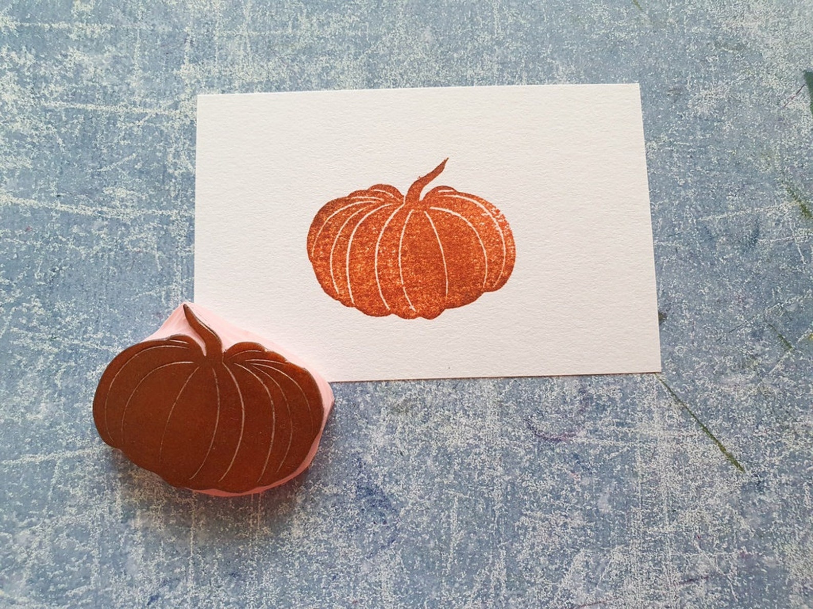 Pumpkin Rubber Stamp for Junk Journal Vintage Vege Stamp for Etsy
