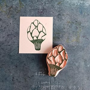 Tampon artichaut pour sacs de produits frais, tampon légumes pour impression sur tissu, emballage professionnel écologique, journal de jardin, cadeau pour chef