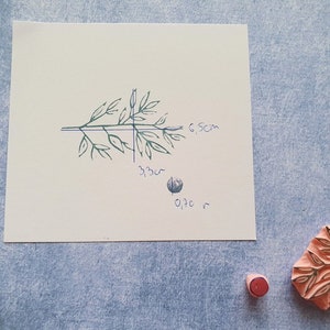 Mountain ash rubber stamp set, Forest berry twig, botanical art journal, Christmas woodland tile, montessori materials, educational supply image 9