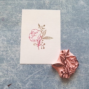 Sello de goma de rosa silvestre para boda clásica, sello de ramo de flores, decoración botánica, regalo amante de la naturaleza, carta de amor, estampado de San Valentín