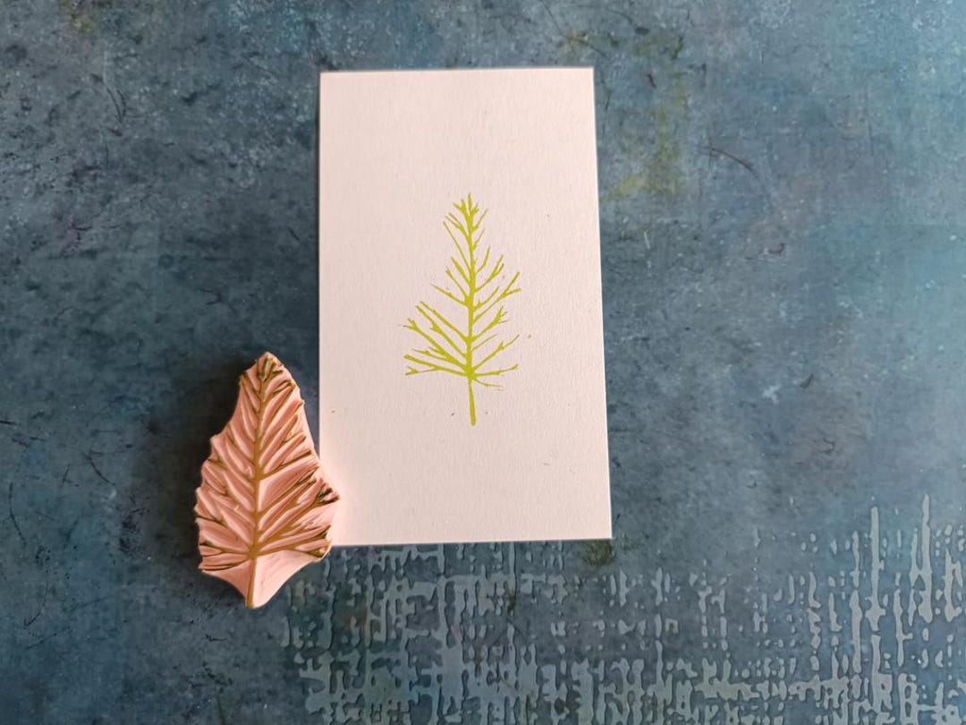 Christmas Pine Tree Rubber Stamp, Cardmaking Winter Stamp, Holiday