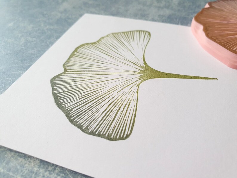 Ginkgo Biloba Leaf Rubber Stamp for Nature Lovers Botanical Etsy