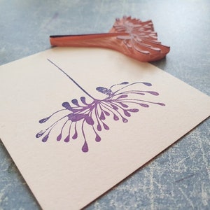 japanese lily rubber stamp for handmade cards, asian flower stamp, wild stamp decor, vintage postage, wedding diary, lotus dandelion pattern image 4