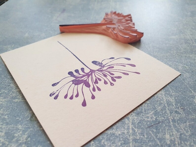 japanese lily rubber stamp for handmade cards, asian flower stamp, wild stamp decor, vintage postage, wedding diary, lotus dandelion pattern image 4