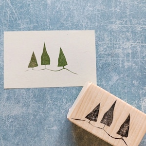 Timbro di gomma degli alberi per la fabbricazione di carte, francobollo di scenario botanico, effimero boschivo, pianta forestale selvatica, paese delle meraviglie invernale, diario quotidiano di Natale