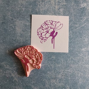 Rubberstempel pioenroos, bloemenhuwelijksstempel, botanisch briefpapier, rustieke ceremonie, natuurtuin, grillige tuin, cadeau voor moeder