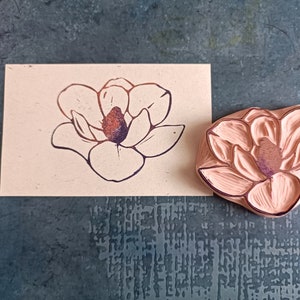 Timbro floreale in fiore per scrapbooking, timbro botanico dal design unico, timbro floreale per la creazione di carte