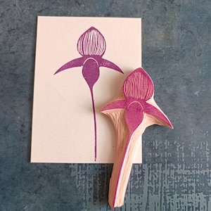 Orchideebloemstempel, Bloemenstempel voor knutselen, Orchidee rubberstempel voor het maken van kaarten