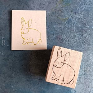 Haasrubberen stempel voor paaskaarten, stencil voor wilde dieren, vintage konijnenprint, klasstempel, schattig konijntje, kortstondig
