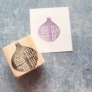 Tampon en caoutchouc grenade pour amateurs de fruits exotiques, tampon botanique pour bullet journal, cadeau de bibliothécaire, création de papier, jardin tropical
