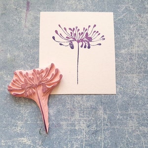 japanese lily rubber stamp for handmade cards, asian flower stamp, wild stamp decor, vintage postage, wedding diary, lotus dandelion pattern image 3