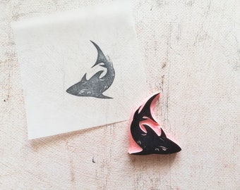 Scary shark rubber stamp for daily planner, sea animal for decorative print, ocean whale, water fish stationery, gift for son, nautical