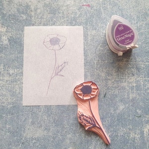 Tampon en caoutchouc de fleur pour le scrapbooking, tampon de prairie sauvage pour fond créatif, éphémères de coloriage de cartes, modèle d’aquarelle