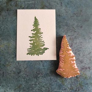 Timbro in gomma a forma di albero per biglietti di Natale, timbro a forma di pino per biglietti, tema natalizio del bosco, cancelleria con piante della foresta, lavoretti botanici per bambini