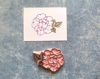 Peony rubber stamp for country wedding invitation, wild rose stamp for romantic stationery, paper flower, spring garden ephemera,