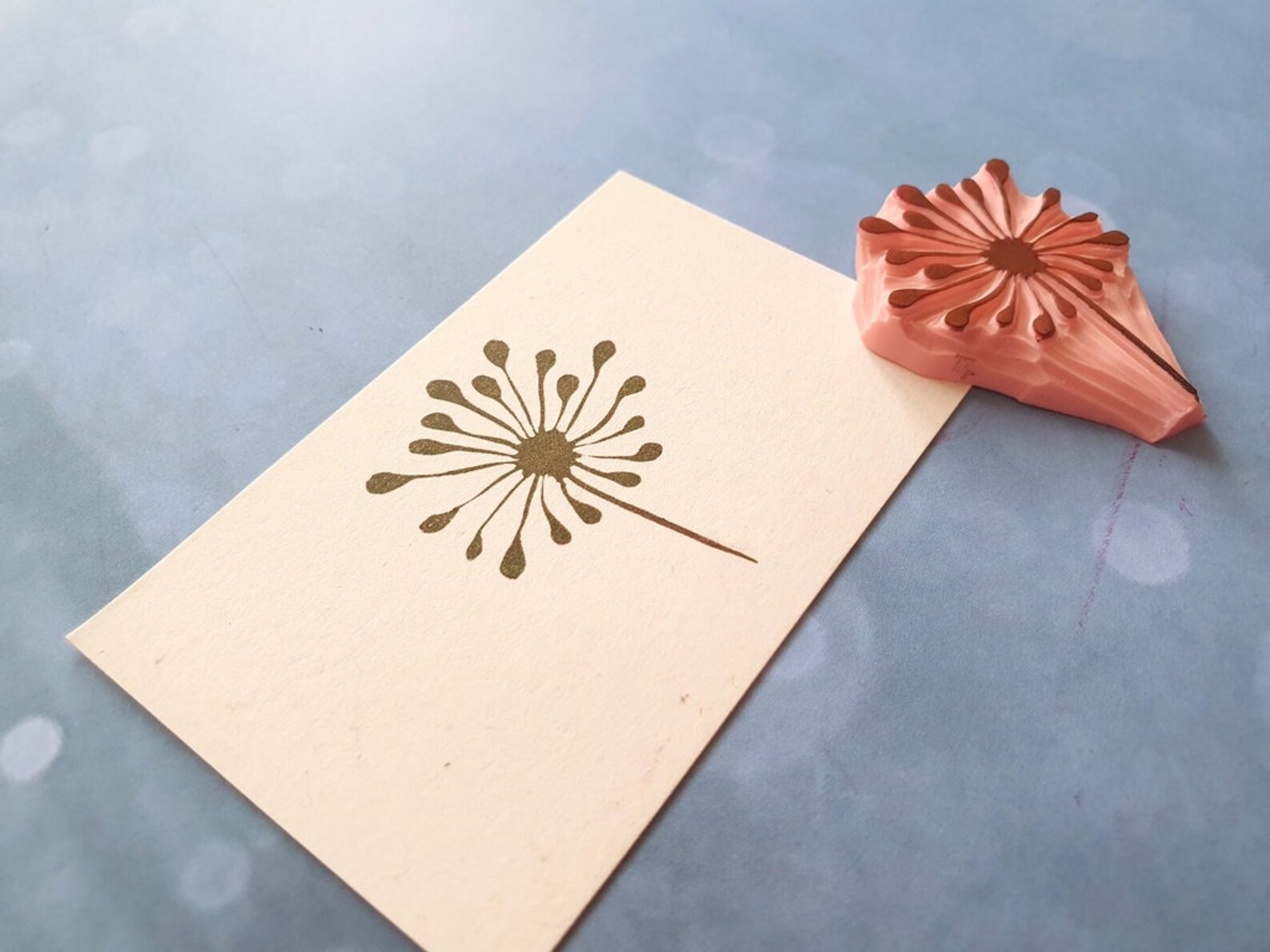 Dandelion Rubber Stamp for Bullet Journal, Wild Flower Embellishment ...