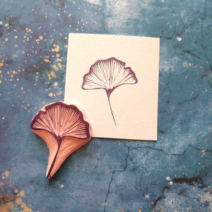 Ginkgo rubber stamp for daily journal, botanical stamp for paper lovers, image 5