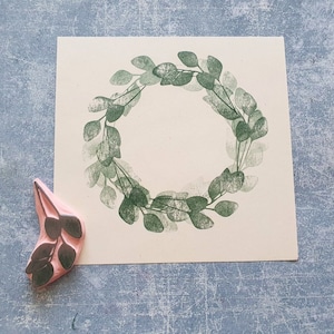 Tampon en caoutchouc eucalyptus pour bullet journal, impression de feuilles décoratives, mariage à la campagne, cérémonie bohème dans une grange, cadeau d'anniversaire pour sœur, courrier postal