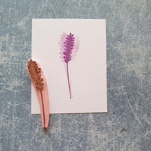 Tampon en caoutchouc de brindille de lavande pourpre pour la fabrication de cartes, décor de plante de scrapbooking, éphémères de maison de ferme, journal de fines herbes, accessoires de mariée