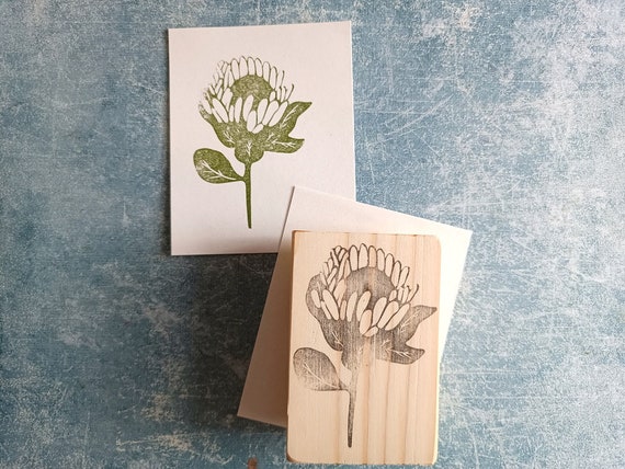 Protea Flower Rubber Stamp for Cardmaking, Exotic Flower Stamp for  Scrapbooking, Boho Wedding Decorative Print, Tropical Thistle, Journaling 