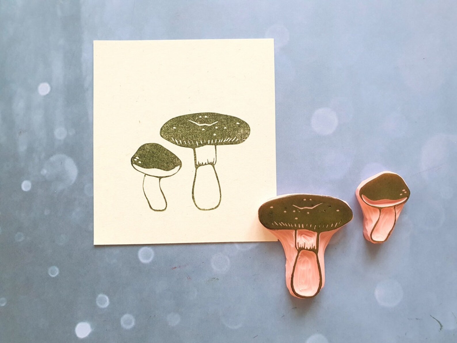 Wild Mushroom Rubber Stamp Set for Scrapbooking, Woodland Stamps for ...