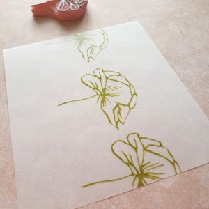Peony Rubber Stamp for Cardmaking, Blossom Flower Stamp for ...