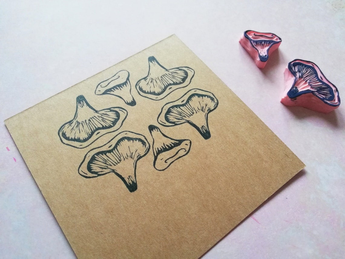 Mushroom rubber stamp set for botanical diary wild forest Etsy