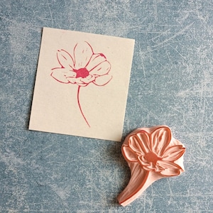 Tampon en caoutchouc fleur sauvage pour carterie, tampon fleur scrapbooking, fleur en papier fait main, cadeau pour professeur, plante de jardin d'été, printemps