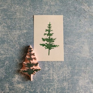 Rubberstempel dennenboom, briefpapier wilde bossen, benodigdheden voor het maken van kerstkaarten