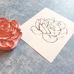 Peony Rubber Stamp for Cardmaking, Blossom Flower Stamp for Copic ...
