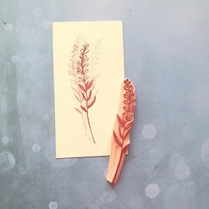 Lavendel Stempel für Hochzeitseinladung, rustikales Briefpapier, wilde Blume Stempel, Zweig Journal Ephemera, Landhaus Dekor, Kräuter Verzierung