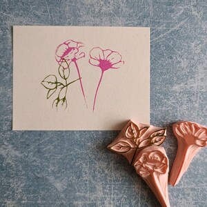 Set di 3 timbri in gomma con fiori selvatici per diario botanico, regalo per amanti dello scrapbooking, accessori autunnali, piante di ceramica, biglietti di ringraziamento