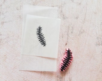 Fern rubber stamp for traveler's journal, vintage leaf for scrapbooking decor, farmhouse wedding, craft stamping, ceramic texture