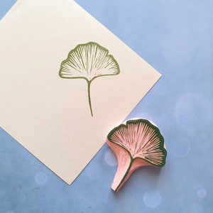 Ginkgo rubber stamp for daily journal, botanical stamp for paper lovers, image 7