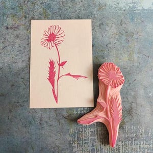 Timbro in gomma a forma di margherita per diario spazzatura, timbro decorativo floreale vintage, stampa da farmacia retrò, forniture per scrapbooking, giardino fiorito, mail art