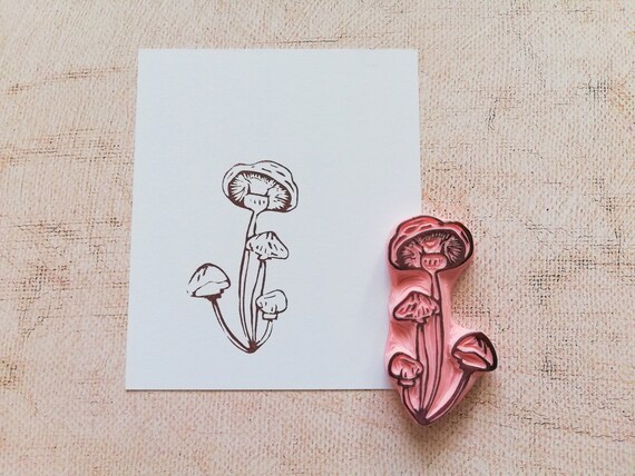 Mushroom Rubber Stamp For Traveler S Journal Woodland Etsy