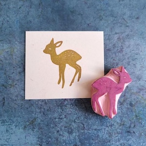 Timbro in gomma "Baby dear", timbro in gomma "Fawn" per lavori artigianali, timbro "Woodland Deer" per diari