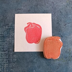 Peper-rubberstempel voor dagboek, Paprika-stempel voor papierambachten, Plantaardige briefpapier voor kunstenaars