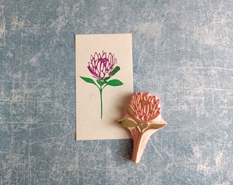 Stempel gumowy Protea dla miłośników rękodzieła, blok gumowy kwiat protea, stempel egzotyczny kwiat do scrapbookingu