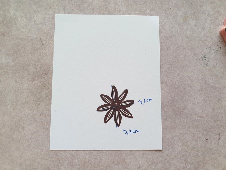 Anise rubber stamp for December daily journal, dried food stamp for Christmas packaging, autumn star, hygge notebook print, spice lover image 8